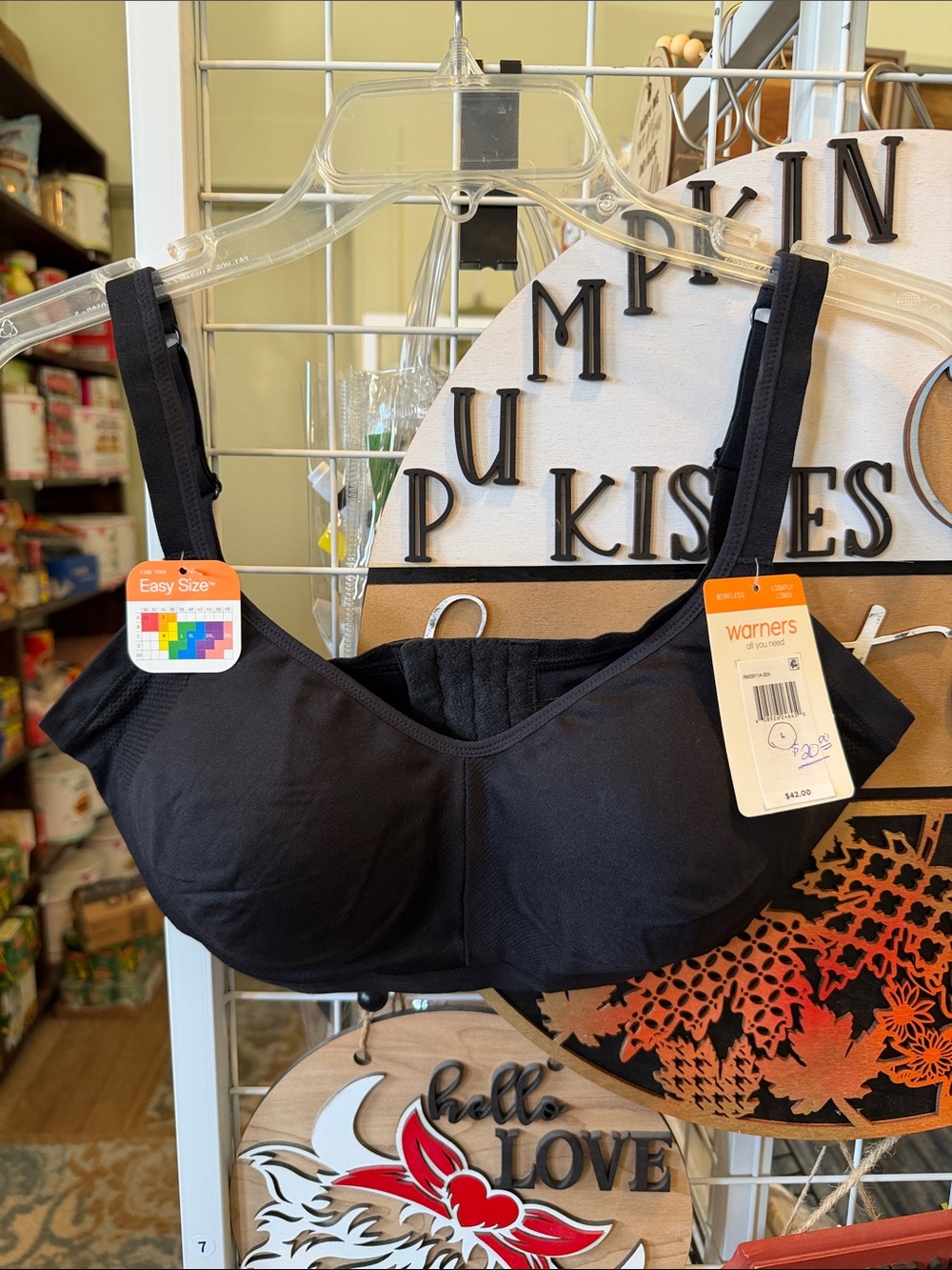 Warner's Black Wireless Easy-Size Comfort Bra